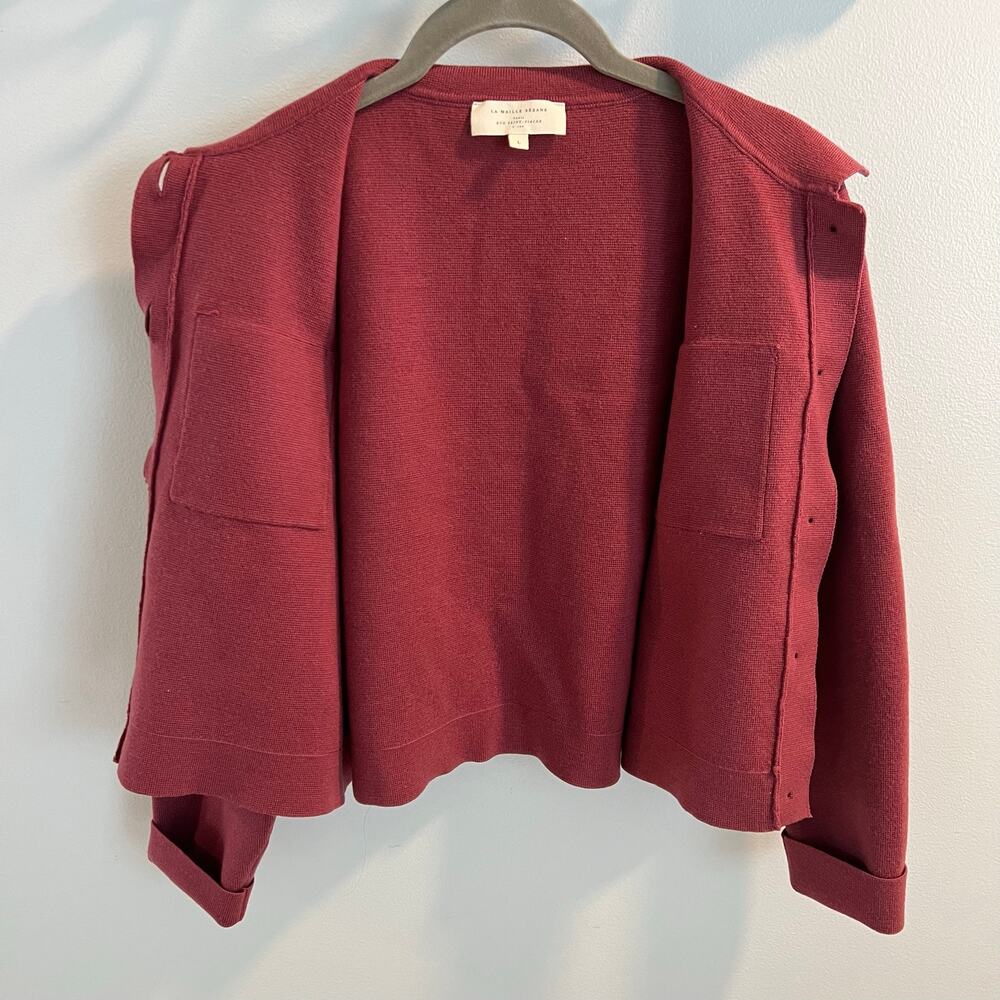 Sézane Betty 100% Wool Cardigan Sweater in Rosewood Size L - Picture 6 of 9